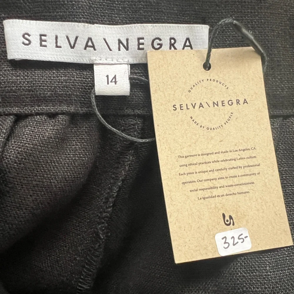 New Selva Negra Rita Barrel Pant 100% Linen Size 14 Black - Picture 8 of 16